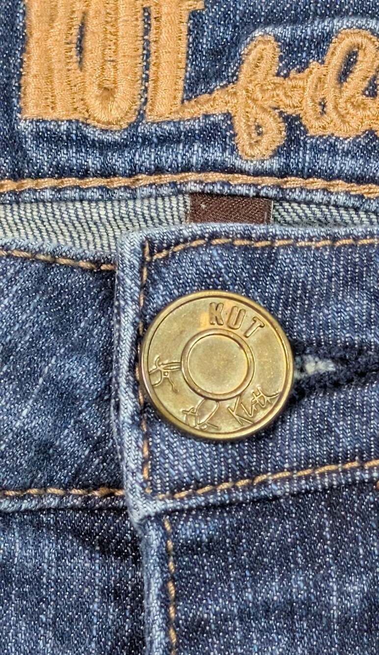 KUT From The Kloth Katy Mid Rise Boyfriend Jeans Medium Wash Stretch Denim 10 - Picture 5 of 15